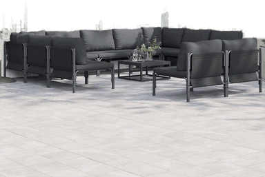 Vidaxl Hagesofa Set 12 pcs Svart