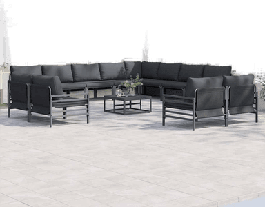 Vidaxl Hagesofa Set 13 pcs Svart