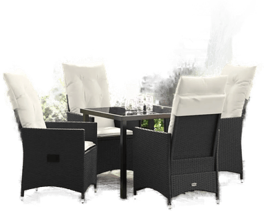 Vidaxl Hage Spisegruppe 5 pcs Svart