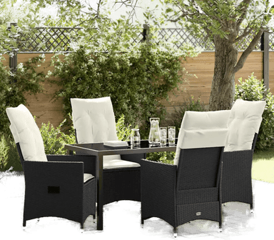 Vidaxl Hage Spisegruppe 5 pcs Svart