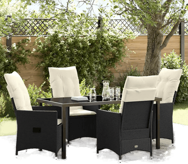 Vidaxl Hage Spisegruppe 5 pcs Svart