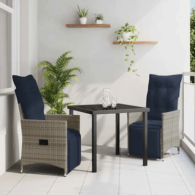 Vidaxl Bord- og stolsett 3 pcs Grå