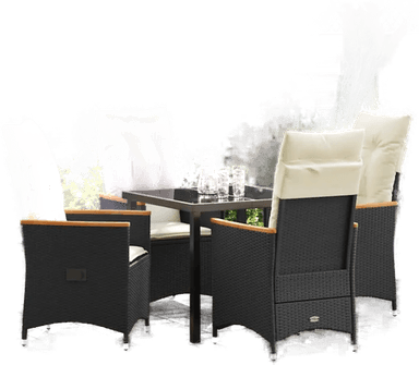 Vidaxl Hage Spisegruppe 5 pcs Svart