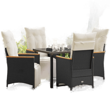 Vidaxl Hage Spisegruppe 5 pcs Svart