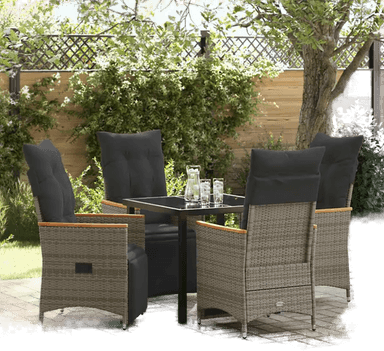 Vidaxl Hage Spisegruppe 5 pcs Grå