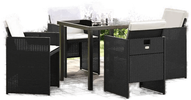 Vidaxl Hage Spisegruppe 5 pcs Svart