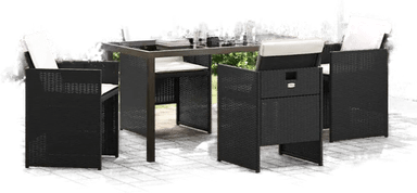 Vidaxl Hage Spisegruppe 5 pcs Svart