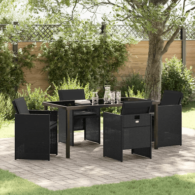 Vidaxl Hage Spisegruppe 5 pcs Svart