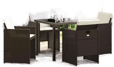 Vidaxl Hage Spisegruppe 5 pcs Brun