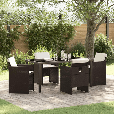 Vidaxl Hage Spisegruppe 5 pcs Brun