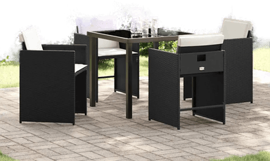 Vidaxl Hage Spisegruppe 5 pcs Svart