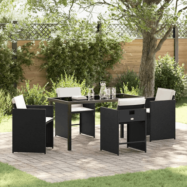 Vidaxl Hage Spisegruppe 5 pcs Svart