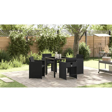 Vidaxl Hage Spisegruppe 5 pcs Svart