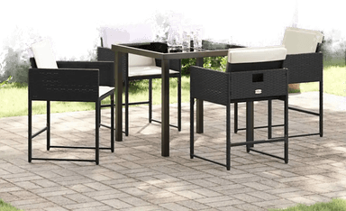 Vidaxl Hage Spisegruppe 5 pcs Svart