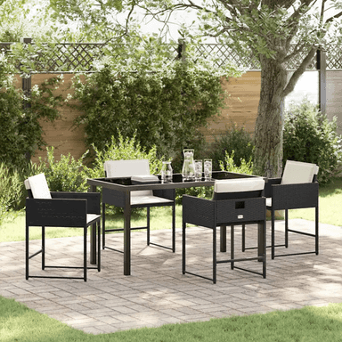 Vidaxl Hage Spisegruppe 5 pcs Svart