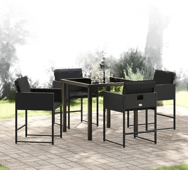 Vidaxl Hage Spisegruppe 5 pcs Svart