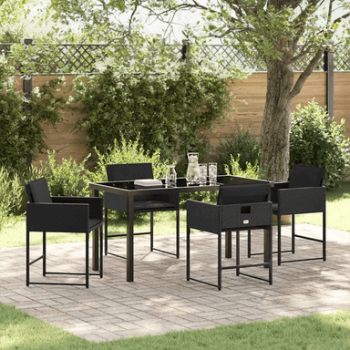 Vidaxl Hage Spisegruppe 5 pcs Svart