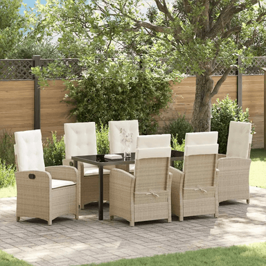 Vidaxl Hage Spisegruppe 7 pcs Beige