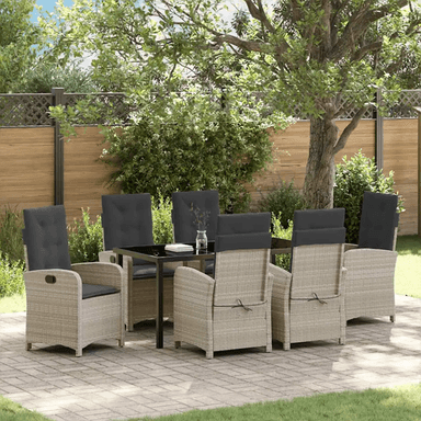 Vidaxl Hage Spisegruppe 7 pcs Lysegrå