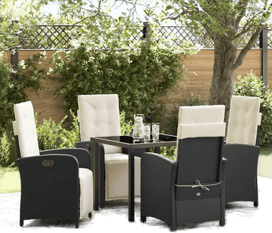 Vidaxl Hage Spisegruppe 5 pcs Svart