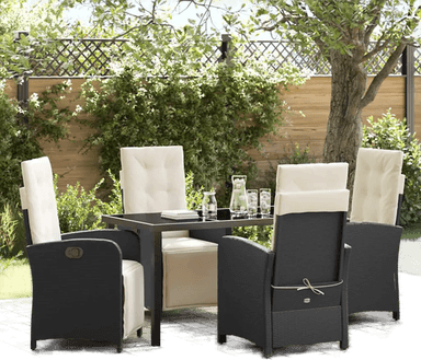 Vidaxl Hage Spisegruppe 5 pcs Svart