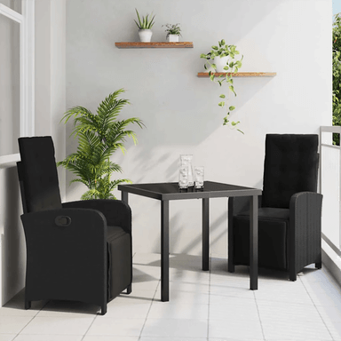 Vidaxl Hage Spisegruppe 3 pcs Svart