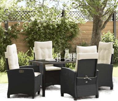 Vidaxl Hage Spisegruppe 5 pcs Svart