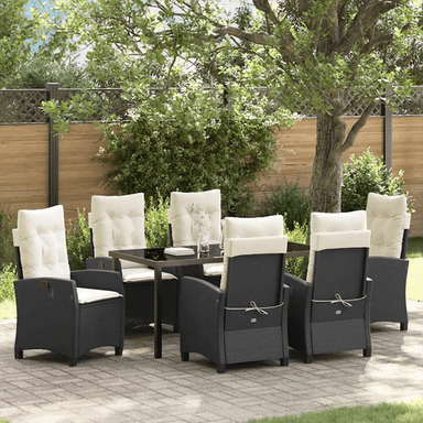 Vidaxl Hage Spisegruppe 7 pcs Svart