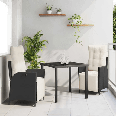 Vidaxl Hage Spisegruppe 3 pcs Svart