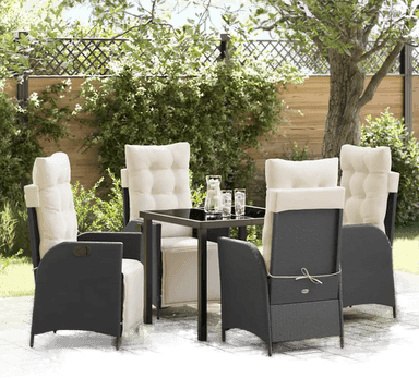 Vidaxl Hage Spisegruppe 5 pcs Svart