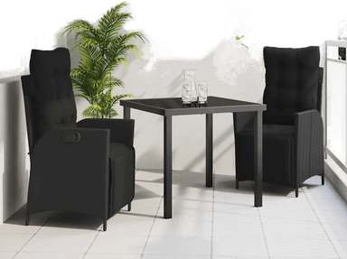 Vidaxl Hage Spisegruppe 3 pcs Svart