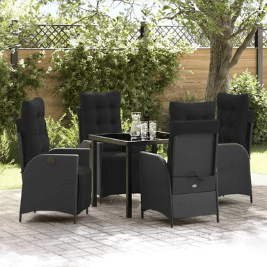 Vidaxl Hage Spisegruppe 5 pcs Svart