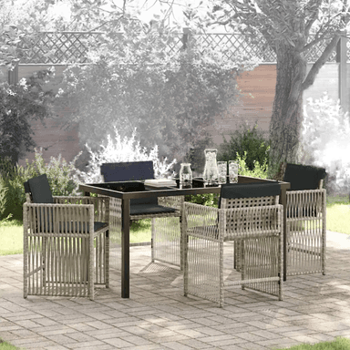 Vidaxl Hage Spisegruppe 5 pcs Lysegrå