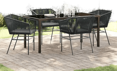 Vidaxl Hage Spisegruppe 5 pcs Svart