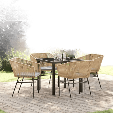 Vidaxl Hage Spisegruppe 5 pcs Brun