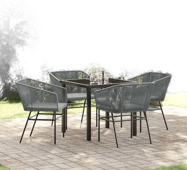 Vidaxl Hage Spisegruppe 5 pcs Grå