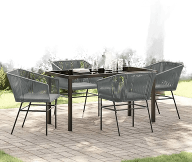 Vidaxl Hage Spisegruppe 5 pcs Grå