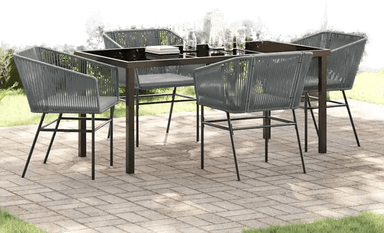 Vidaxl Hage Spisegruppe 5 pcs Grå