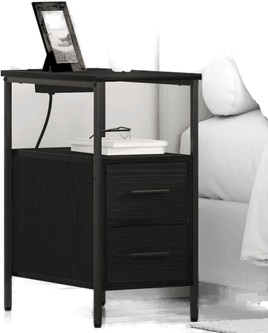 Vidaxl Nattbordskap 2 stk Svart Eik