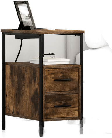 Vidaxl Nattbordskap Røkt eik 30 x 48 x 61 cm