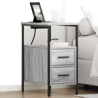 Vidaxl Nattbordskap Grå Sonoma 30 x 48 x 61 cm