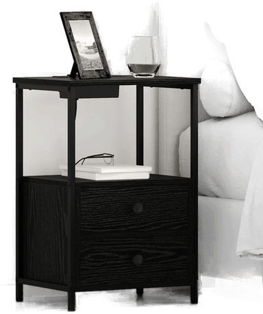 Vidaxl Nattbordskap 2 stk Svart Eik