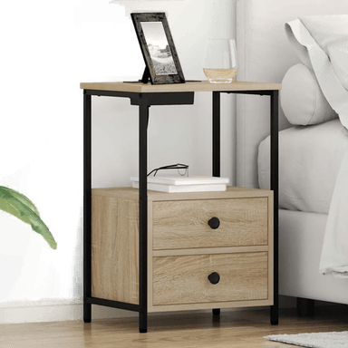 Vidaxl Nattbordskap 2 pcs Sonoma eik