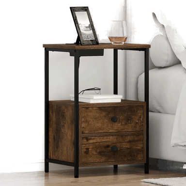 Vidaxl Nattbordskap Røkt eik