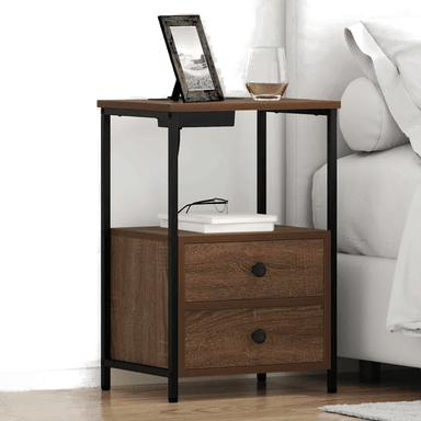 Vidaxl Nattbordskap 2 pcs Brun Eik