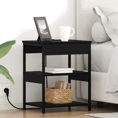 Vidaxl Nattbordskap Svart Eik