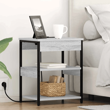 Vidaxl Nattbordskap 2 pcs Grå Sonoma