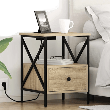 Vidaxl Nattbordskap 2 pcs Sonoma eik