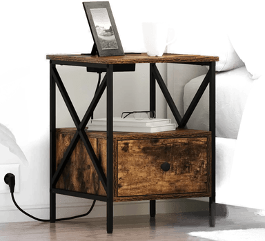 Vidaxl Nattbordskap Røkt eik