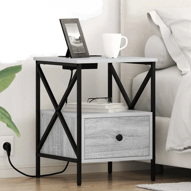 Vidaxl Nattbordskap Grå Sonoma